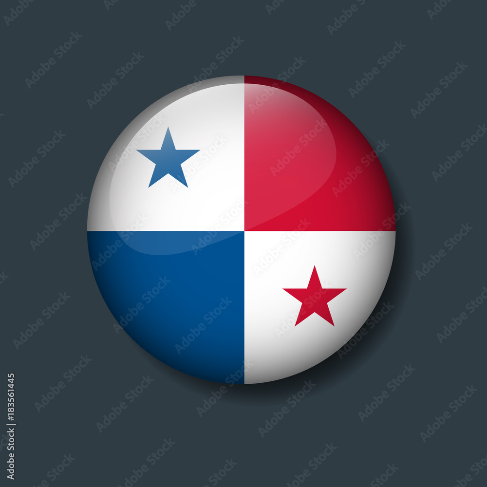 Dec 4,2017: A vector illustration of Panama Flag on 3D Button, National Football or Soccer team logo Concept. Dec 4,2017: A vector illustration of Panama Flag on 3D Button, National Football or Soccer team logo Concept.