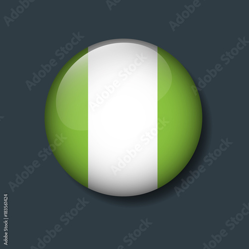 Nigeria Flag on 3D Button, National Football or Soccer team logo Concept. Free Download Nigeria Flag on 3D Button, National Football or Soccer team logo Concept. - GFXLoad