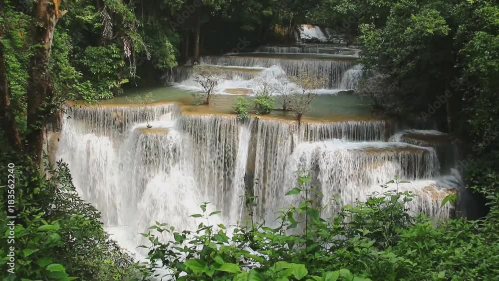 Huai Mae Khamin Waterfall Flowing in the rainy season Huai Mae Khamin Waterfall Flowing in the rainy season