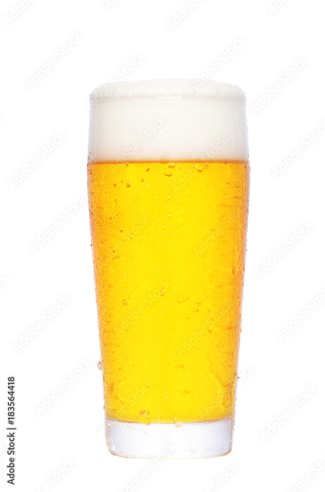 A glass of beer isolated on a white background A glass of beer isolated on a white background