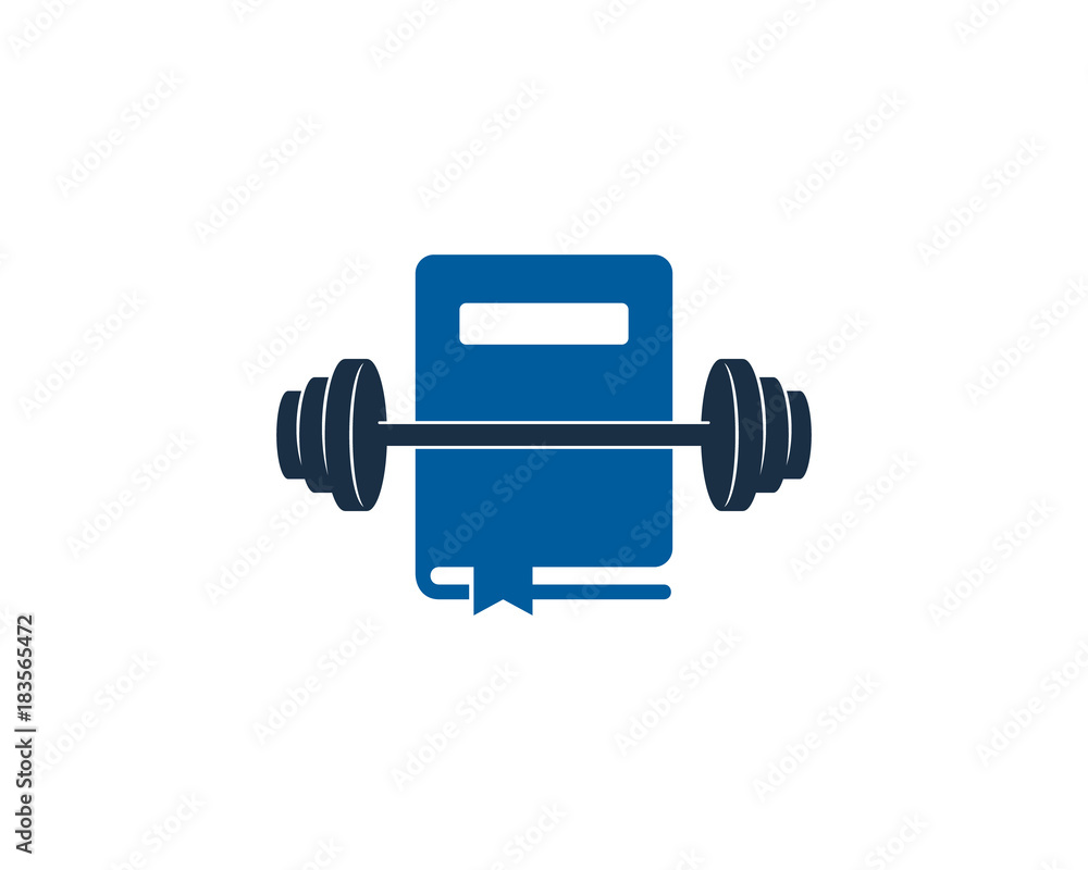 Book Barbell Icon Logo Design Element Book Barbell Icon Logo Design Element