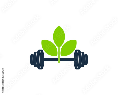 Nature Barbell Icon Logo Design Element