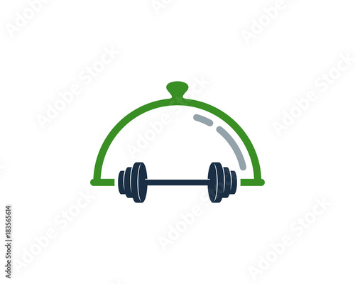 Barbell Food Icon Logo Design Element