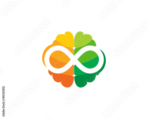 Infinity Brain Icon Logo Design Element
