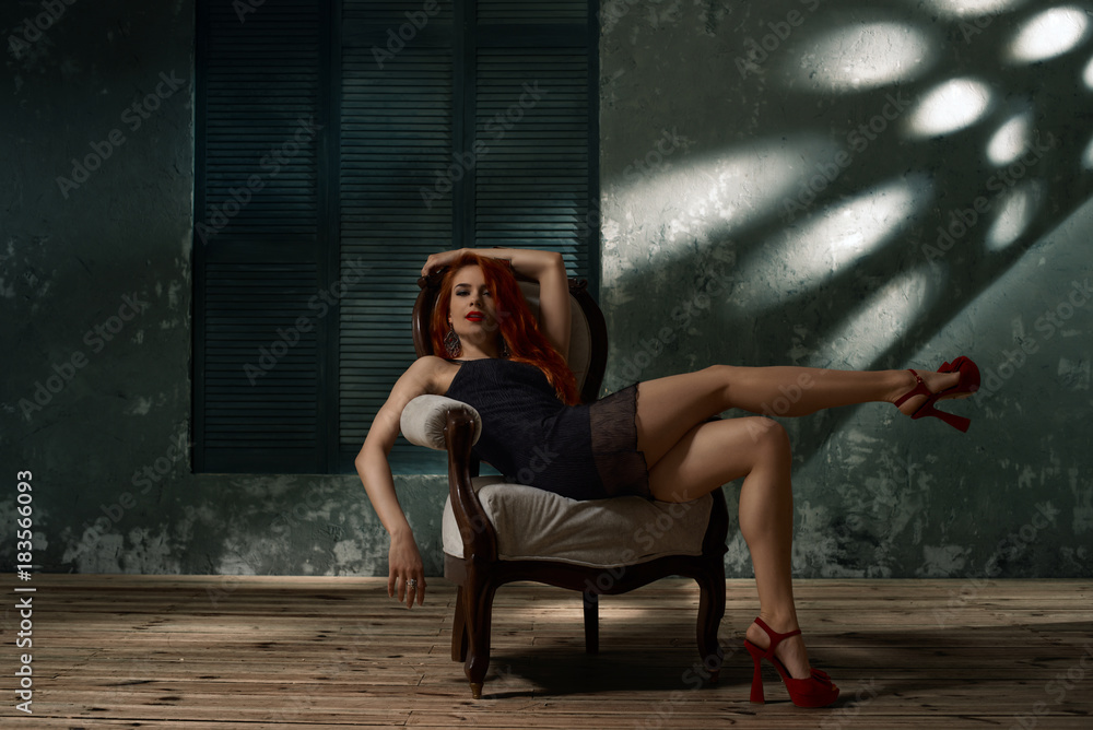Stylish red-haired girl Stylish red-haired girl