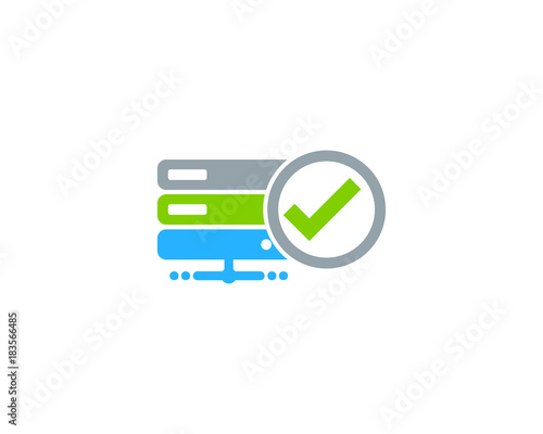 Server Check Icon Logo Design Element