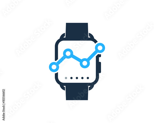 Smartwatch Graph Icon Logo Design Element