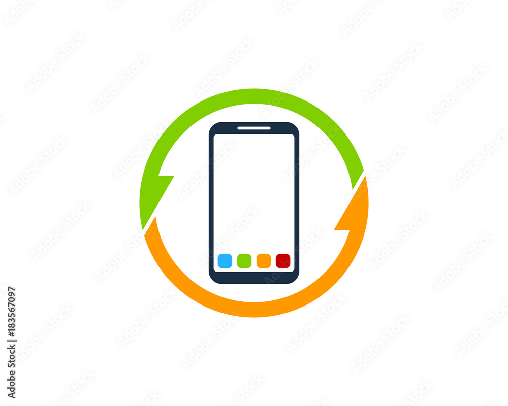 Smartphone Link Icon Logo Design Element Smartphone Link Icon Logo Design Element