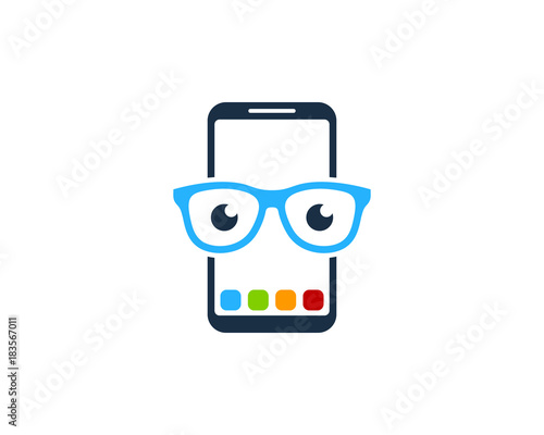Smartphone Geek Icon Logo Design Element