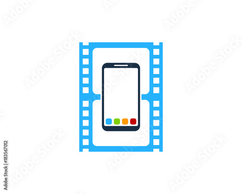 Smartphone Movie Icon Logo Design Element