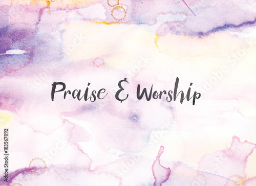 Εκτύπωση καμβά Praise & Worship Concept Watercolor and Ink Painting
