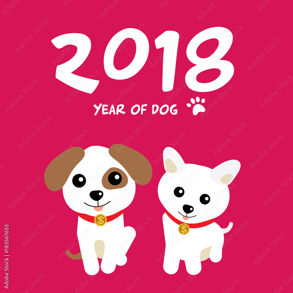 Celebration of 2018 with cute dogs