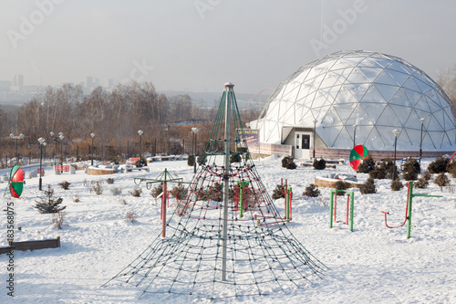 dome under snow in winter Siberia photo