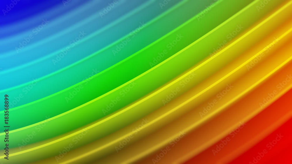 Obraz premium Rainbow gradient wavy curves abstract 3D rendering