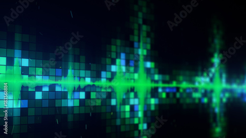 Green audio equalizer on sc...