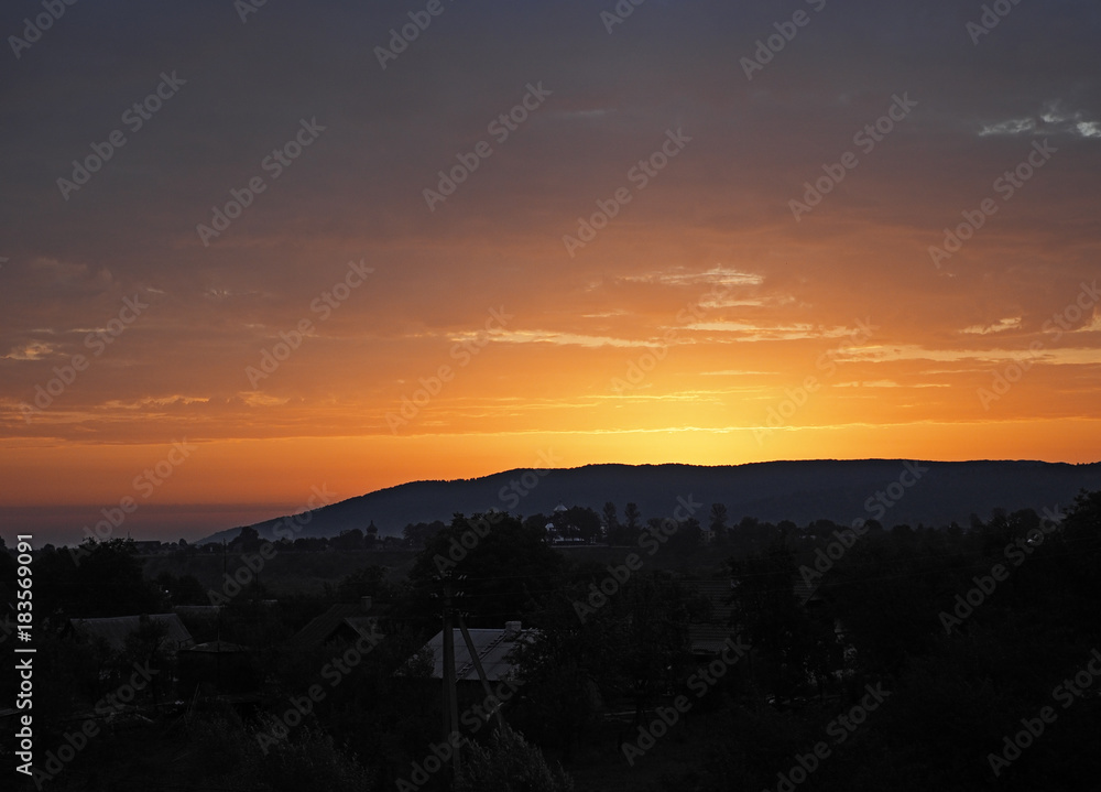 Obraz premium Sunset at the mountains Karpaty