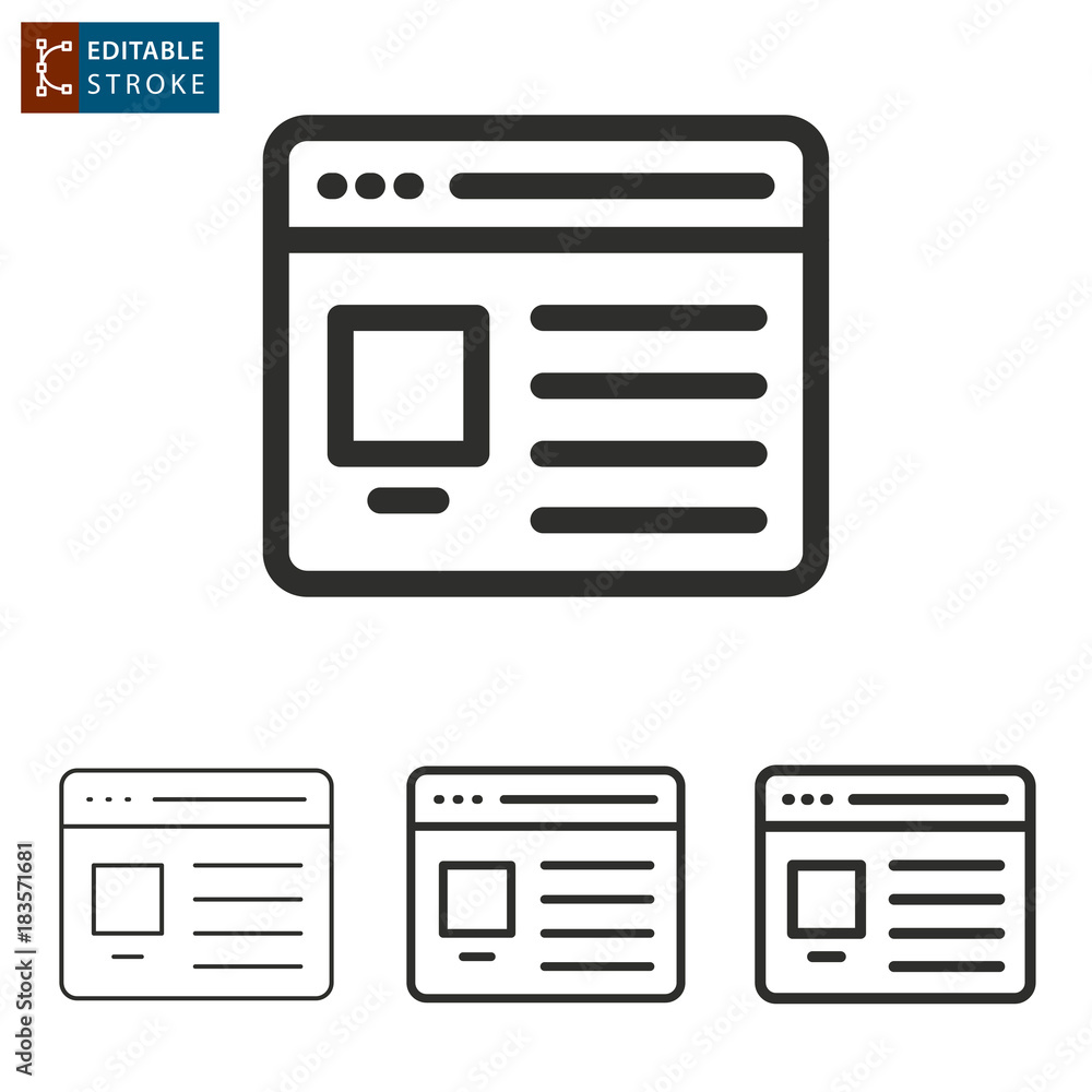 Browser line vector icon. Editable stroke. Browser line vector icon. Editable stroke.