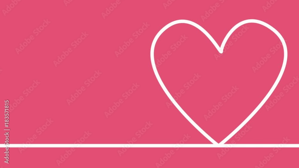 Animated Valentines card with line hearts and all you need is love phrase. Loopable. Empty space for text Heart shape drawn by white stroke at pink background. Animated Valentines card with line hearts and all you need is love phrase. Loopable. Empty space for text Heart shape drawn by white stroke at pink background.