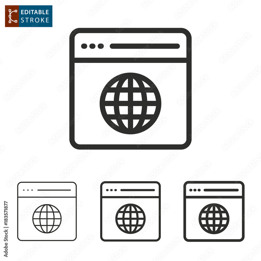 Browser line vector icon. Editable stroke. Browser line vector icon. Editable stroke.