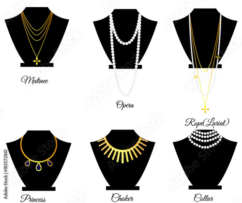 Types of necklaces by length photo