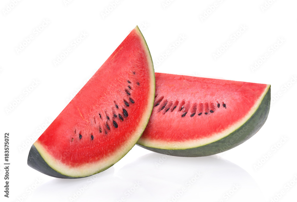 Sliced of watermelon isolated on white background. Sliced of watermelon isolated on white background.