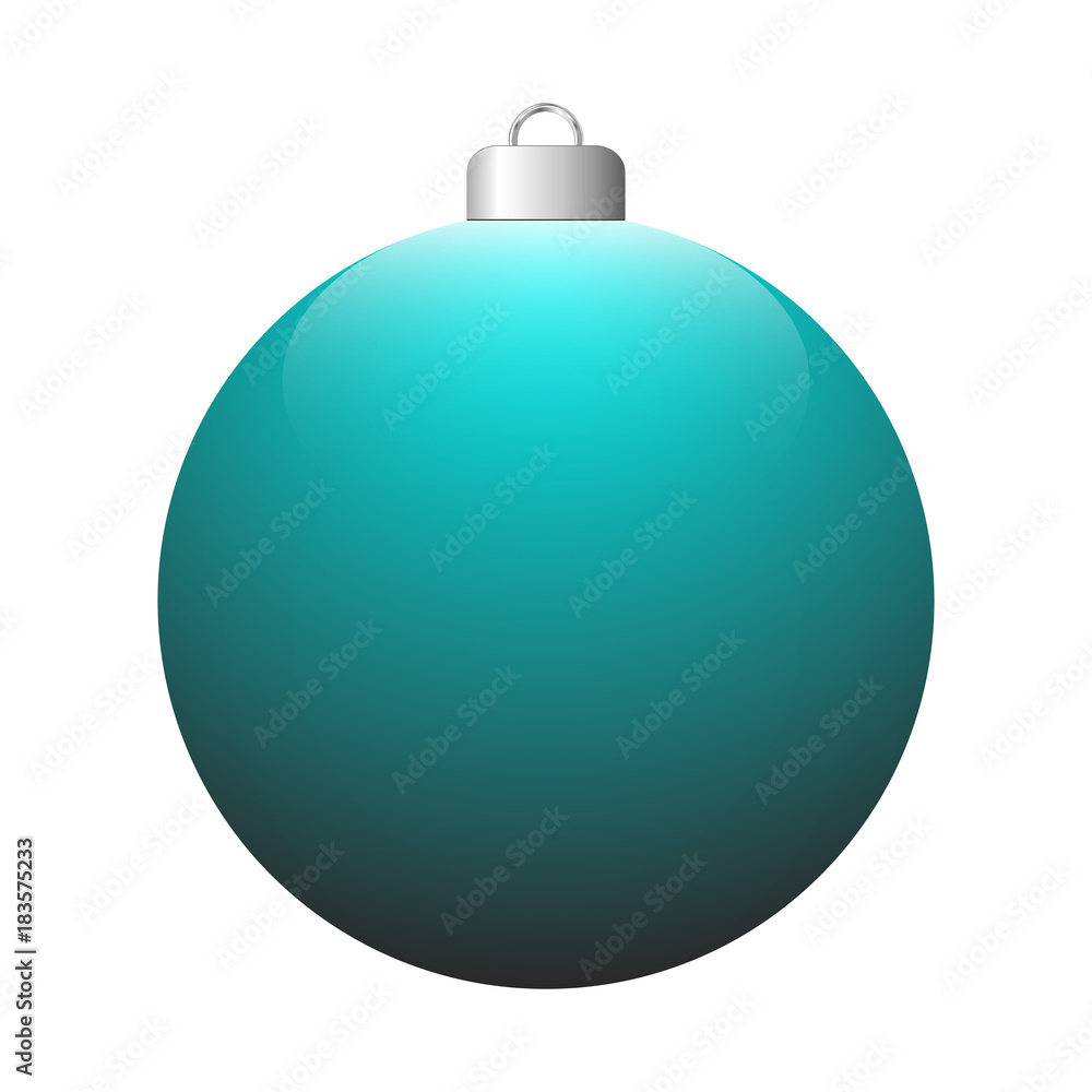 Vector turquoise glossy Christmas ball isolated on white background Vector turquoise glossy Christmas ball isolated on white background