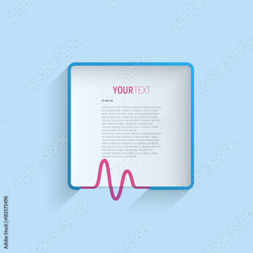 Minimalistic frame with heartbeat sign. Template for medical information empty space for text. Vector illustration