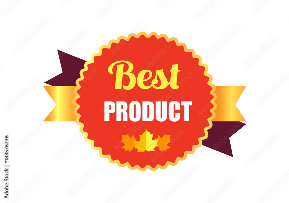 Best Product Sticker and Leaf Vector Illustration Best Product Sticker and Leaf Vector Illustration