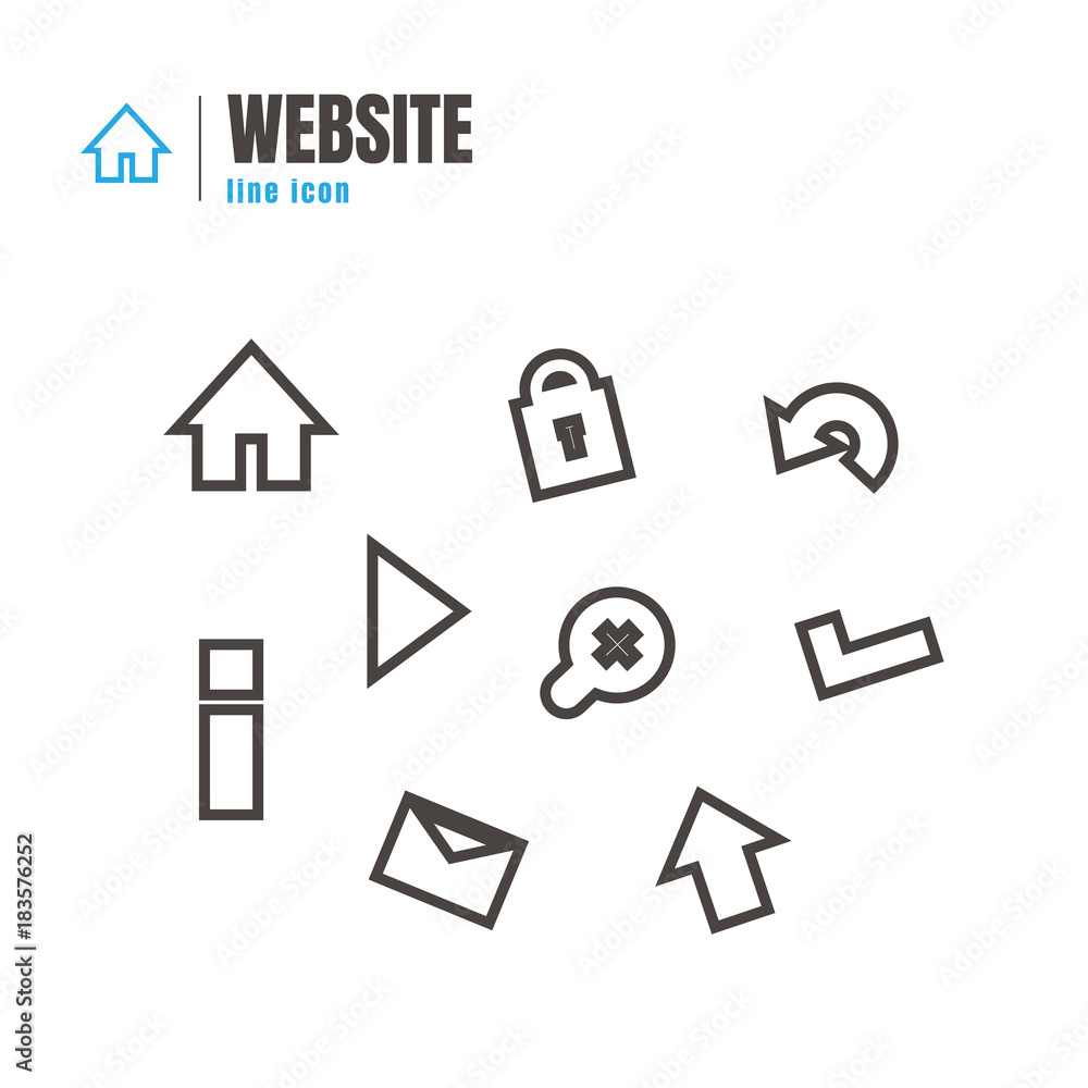 Website icons set. on white background. web. logo. vector illustration Website icons set. on white background. web. logo. vector illustration