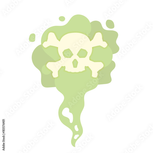 Cartoon Bad smells, stench aroma. Toxic,  deadly gas. Vector illustration