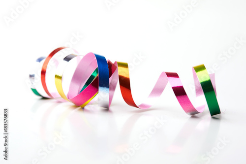 colorful ribbon on the white