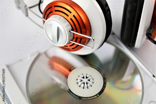 An concept Image of a headphone with a Music CD