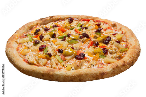 italian pizza on white background isolated photo