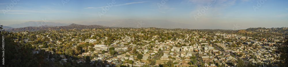 Aerial view of the cityscape of Highland Park