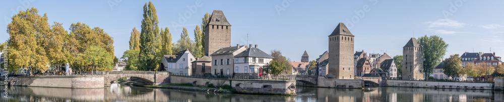 Panorama sur les Ponts Couverts (Strasbourg, France)