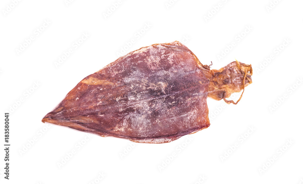 Dried squid on white background Dried squid on white background