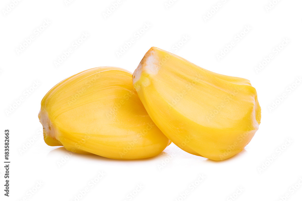 ripe jackfruit isolated on white background ripe jackfruit isolated on white background