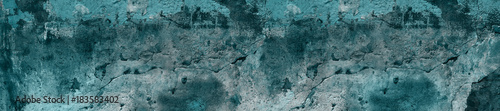 panorama green shaded spruce color cracked shabby textured concrete background
