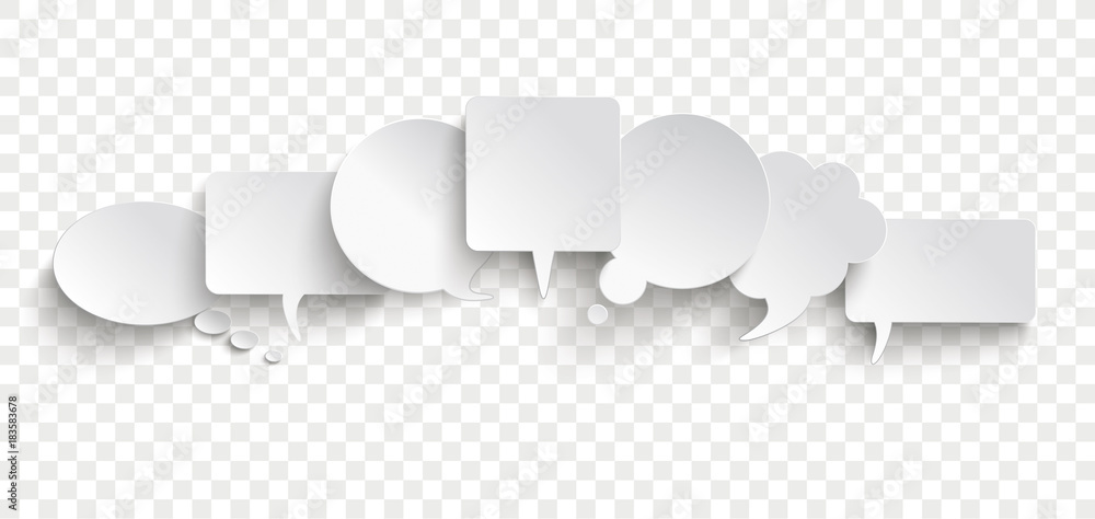 White Paper Speech Bubbles Chat GPT Header Stock Photo - Alamy