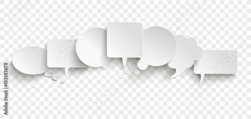 White Paper Speech Bubble Communication Bubbles Banner Transparent