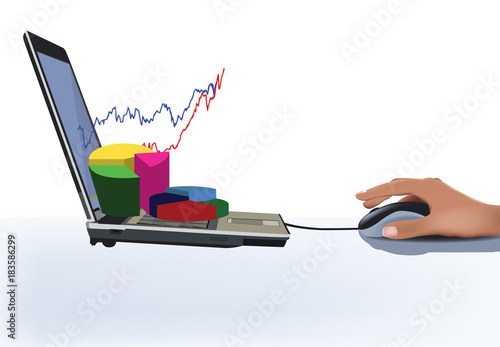 tecnologia computer grafico finanziario