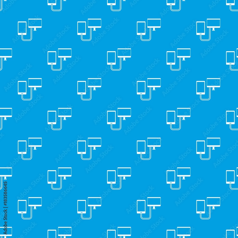 Connection phone pattern seamless blue Connection phone pattern seamless blue