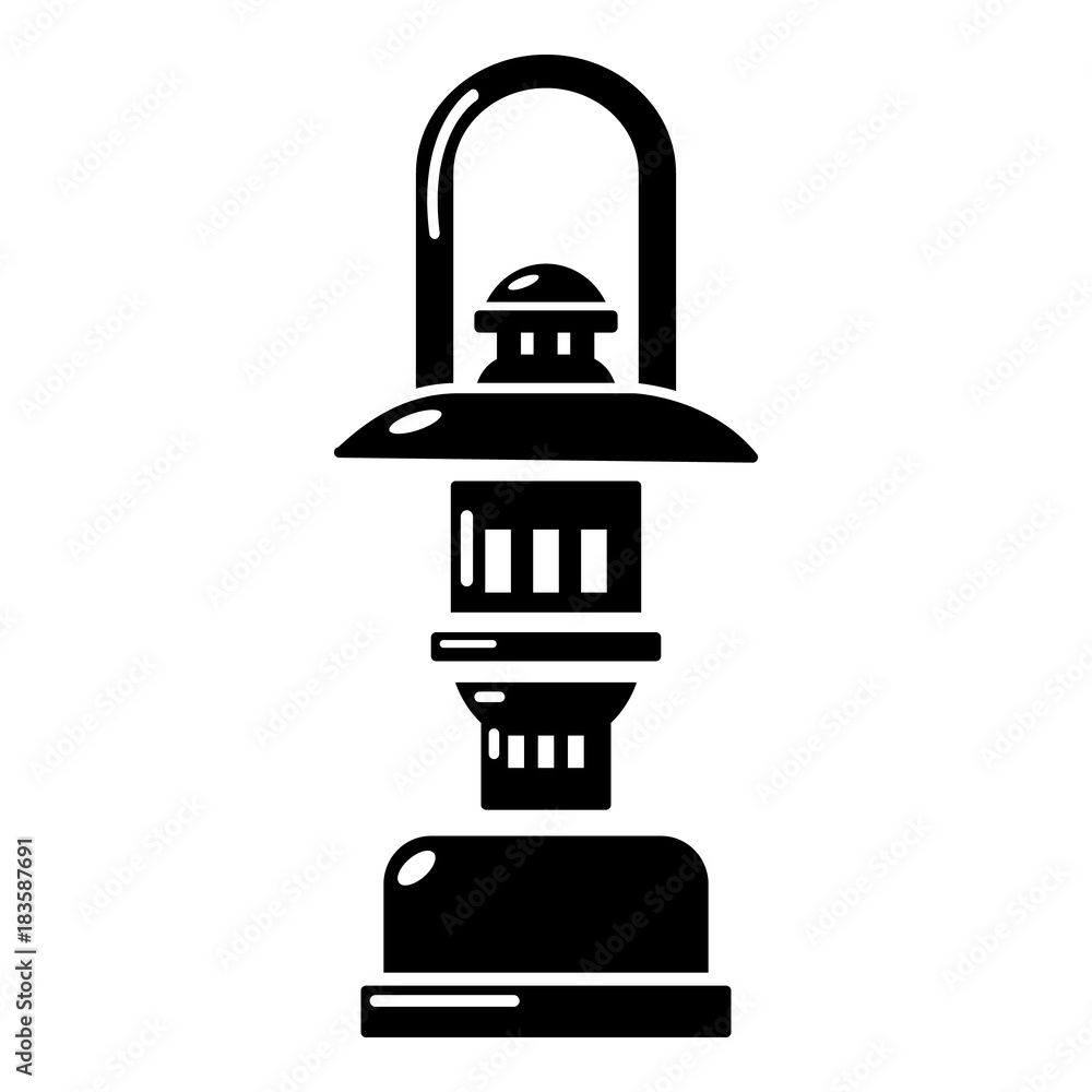 Oil lamp icon, simple style Oil lamp icon, simple style