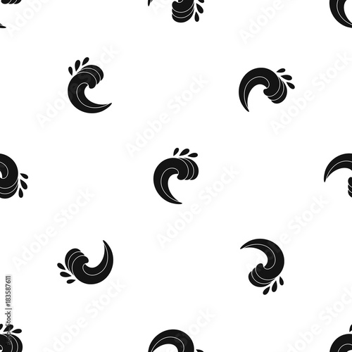 Large curling wave pattern seamless black