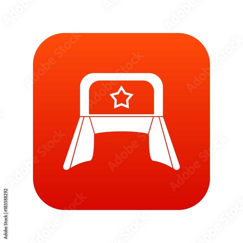 Hat with earflaps icon digital red