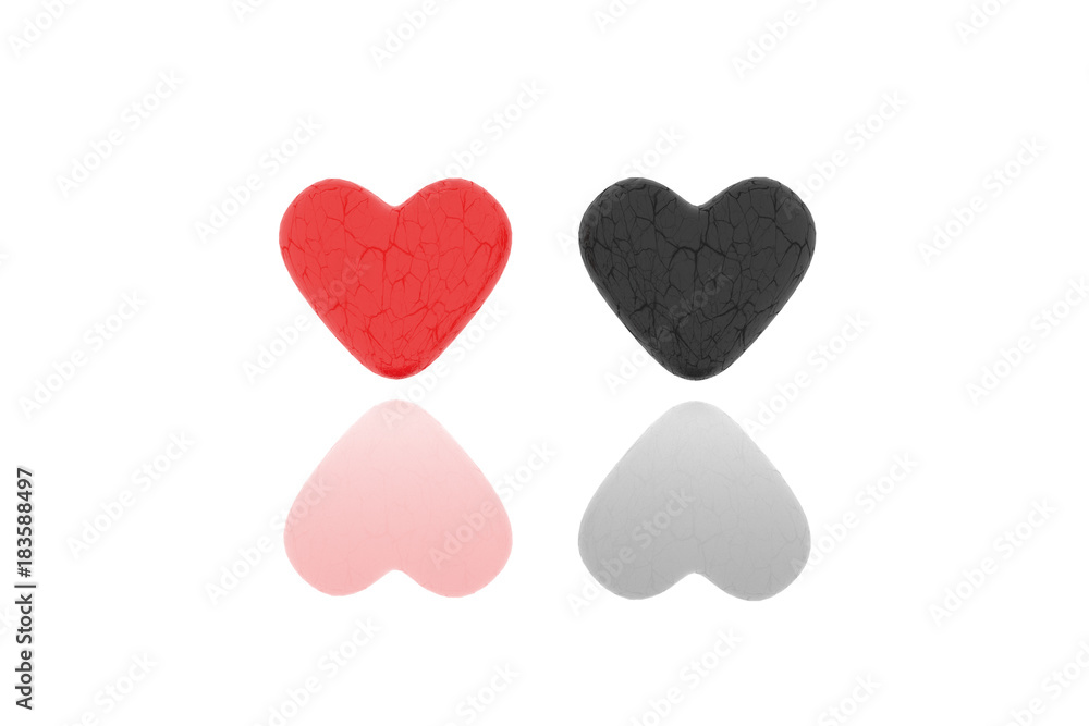 Red and black hearts Red and black hearts