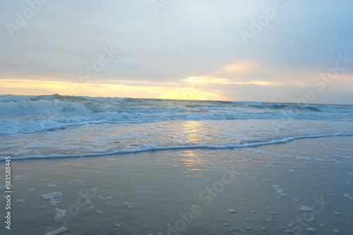 Beach and tropical sea on morning and sunrise.