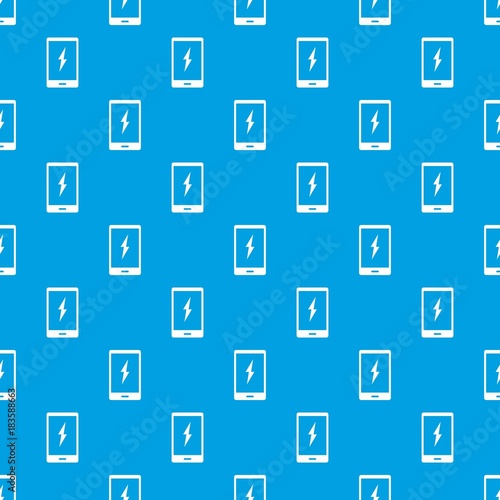 Warning phone pattern seamless blue