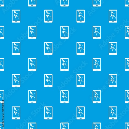 Cracked phone pattern seamless blue