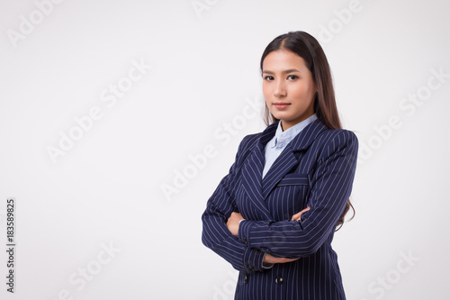 confident strong business woman isolated